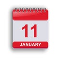 January 11 Daily Calendar Sheet Clean Layout Royalty Free Stock Photo