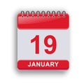 January 19 Daily Calendar Sheet Modern Design Royalty Free Stock Photo