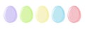 Easter eggs, a set of festive icons, colored contour drawing by hand, vector illustration Royalty Free Stock Photo