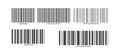 Realistic barcodes. set of barcode vector icon. digital bar code and retail pricing bars labeling. barcode icon collections Royalty Free Stock Photo