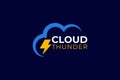 Clean Lightning Cloud Symbol Logo Royalty Free Stock Photo