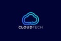 Minimal Futuristic Cloud Logo Template Royalty Free Stock Photo