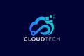 Minimal Futuristic Cloud Logo Template Royalty Free Stock Photo