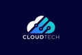 Minimal Futuristic Cloud Logo Template Royalty Free Stock Photo