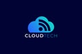 Minimal Futuristic Cloud Logo Template Royalty Free Stock Photo