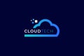 Minimal Futuristic Cloud Logo Template Royalty Free Stock Photo