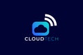 Minimal Futuristic Cloud Logo Template Royalty Free Stock Photo