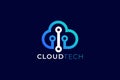 Minimal Futuristic Cloud Logo Template Royalty Free Stock Photo