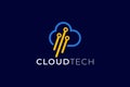 Minimal Futuristic Cloud Logo Template Royalty Free Stock Photo