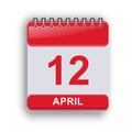 April 12 Daily Planning Sheet Modern Design Royalty Free Stock Photo