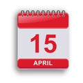April 15 Daily Calendar Page Elegant Design Royalty Free Stock Photo