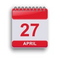 April 27 Daily Planning Sheet Clean Style Royalty Free Stock Photo
