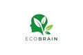 Modern Eco Brain Logo for Sustainable Innovation and Clean Tech Identity Royalty Free Stock Photo