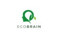 Eco Brain Logo Design for Green Technology, Sustainable Innovation and Environmental Brand Identity Royalty Free Stock Photo