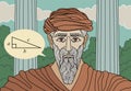 pythagoras discovering the triangle theorem Royalty Free Stock Photo