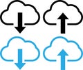Cloud download and upload icons Royalty Free Stock Photo