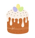 Easter cake, color vector illustration, flat design Royalty Free Stock Photo