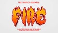 3d text effect fire vector editable Royalty Free Stock Photo