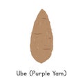 Ube or Purple Yam Vector Illustration, Cartoon Clipart, Vegetable in Flat Style. Also called Ubi, Greater Yam Royalty Free Stock Photo