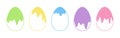 Colorful Easter eggs with dripping paint isolated on a white background, vector illustration Royalty Free Stock Photo
