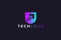 Letter U Tech Logo Design for Technology and Digital Brands Royalty Free Stock Photo