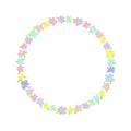 Round flower frame isolated on a white background, color vector illustration, flat design Royalty Free Stock Photo