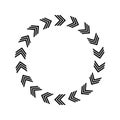 Cyclic closed circular arrow of the chevron, isolated on a white background, vector illustration Royalty Free Stock Photo