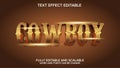 3d text effect cowboy vector editable Royalty Free Stock Photo