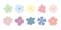 A set of abstract flower icons isolated on a white background, a color simple vector illustration Royalty Free Stock Photo