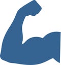 Strong Arm Muscle Flex Icon â Power, Strength and Fitness Symbol Vector Royalty Free Stock Photo