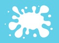 White milky splash, dynamic liquid spot, vector illustration, hand-drawn. A clean, fresh blob shape Royalty Free Stock Photo