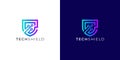 Modern Tech Shield Logo Design for Cyber Security and Digital Protection Branding Royalty Free Stock Photo