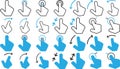 Hand Cursor Icons Set Pointer Click Gesture Symbols. Royalty Free Stock Photo