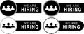 We Are Hiring Badge Collection with Team Icon for Job Recruitment and Career Opportunity Announcement Royalty Free Stock Photo