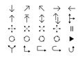 Set of black arrow icon. arrow, cursor, diverse, direction, user interface sign and symbol. vector illustration Royalty Free Stock Photo