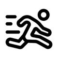 Athlete running icon. Athlete running modern professional line icon with minimal vector design representing sports, speed, fitness Royalty Free Stock Photo