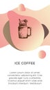 Abstract creative coffee backgrounds with copy space for text and hand draw icon glass jar of coffe