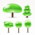 Web abstract trees. A set of glossy icons. Royalty Free Stock Photo