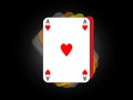 Ace hearts poker cards dark background vector illustration Royalty Free Stock Photo