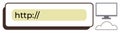 Web Address Bar with Cloud and Monitor Representing Internet Connectivity and Online Presence Royalty Free Stock Photo