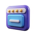 Web Address Icon in 3D Rendering Representing Internet URL and Online Website Navigation Concept