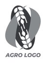 Agro icon for your company logo. Vector black Royalty Free Stock Photo