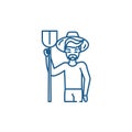 Agronomist line icon concept. Agronomist flat vector symbol, sign, outline illustration.