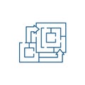 Algorithm of the game line icon concept. Algorithm of the game flat  vector symbol, sign, outline illustration. Royalty Free Stock Photo