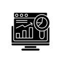 Web analytics black glyph icon