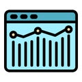 Web analytics icon color outline vector Royalty Free Stock Photo