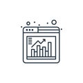 web analytics icon vector from digital marketing concept. Thin line illustration of web analytics editable stroke. web analytics