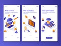 Web analytics isometric GUI design kit Royalty Free Stock Photo