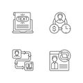 Web analytics linear icons set