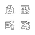 Web analytics linear icons set